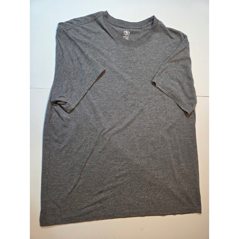 466 Athletic Works XL 46-48 Gray Heather Short Sleeve Athletic T Shirt